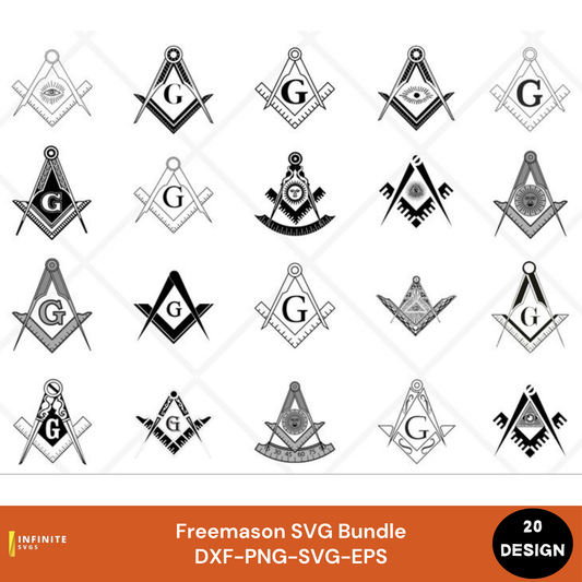 Freemason SVG Bundle | 20 Masonic Symbol & Third Eye Designs